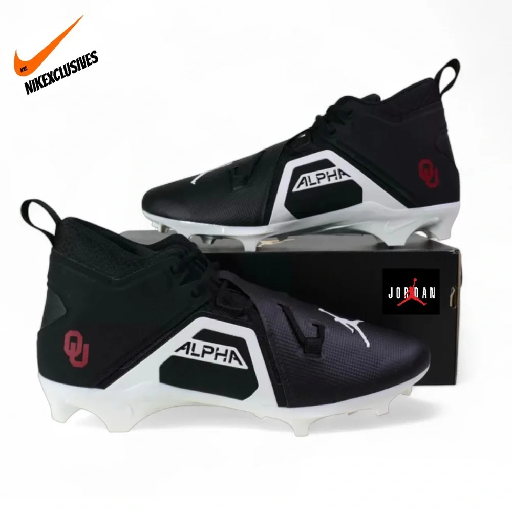 Nike Air Jordan Alpha Menace Pro 3 Oklahoma OU Football Cleats DH3368-004